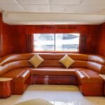 Interior lounge of 95 ft luxury yacht, a cozy space for groups and families
