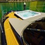 Jacuzzi on 95 ft Dubai yacht, a highlight for luxury yacht rentals and group relaxation
