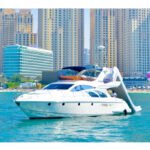 The Azimut Candy 50 cruising in Dubai, epitomizing luxury on a Dubai Marina Luxury Yacht
