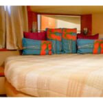 Double bed cabin in the yacht, offering a peaceful retreat during your luxury yacht charter