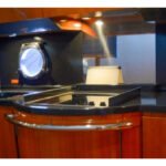 Kitchen on the yacht, equipped for serving culinary delights during your luxury yacht experience