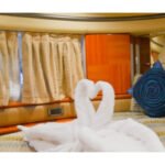 Double bed cabin in the yacht, offering a peaceful retreat during your luxury yacht charter