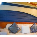 Lounge area inside the yacht, a luxurious space for relaxation on a Dubai Marina Luxury Yacht