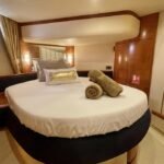 Comfortable double bed cabin in the yacht, ensuring restful moments during your Half-Day Yacht Charter Dubai