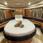 Comfortable double bed cabin in the yacht, ensuring restful moments during your Half-Day Yacht Charter Dubai