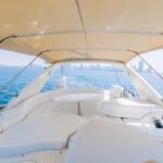 Deck of the 55 ft yacht, a safe and enjoyable area for a Dubai Yacht Getaway for Families