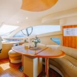 Al fresco dining on the yacht, perfect for family meals during a Dubai Yacht Getaway for Families