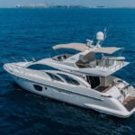 Yacht General Exterior View: "General view of the 55 ft yacht, showcasing its luxury for a memorable yacht rental experience in Dubai