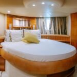 Double bed cabin in the yacht, offering a peaceful retreat during your luxury yacht charter in Dubai
