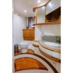 Bathroom in the yacht's cabin, adding convenience to your yacht in Dubai experience