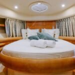 Double bed cabin in the yacht, offering a peaceful retreat during your luxury yacht charter in Dubai