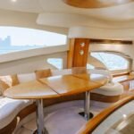 Dining space on the yacht, perfect for enjoying gourmet meals during a yacht in Dubai charter