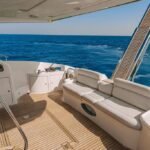 "Relaxation area on the 55 ft yacht, ideal for guests seeking a luxurious yacht in Dubai experience