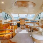 Lounge area inside the yacht, a luxurious space for relaxation on a yacht in Dubai