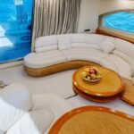 Lounge area inside the yacht, a luxurious space for relaxation on a yacht in Dubai