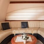 Cozy interior lounge of the yacht, designed for comfort on a Private Yacht for Family and Friends trip