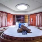 Comfortable double bed cabin in the yacht, ideal for couples on a Private Yacht for Family and Friends voyage in Dubai