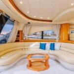 Luxurious interior of the 68 ft yacht, showcasing comfort and style for Dubai yacht excursions