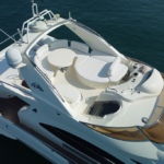 Spacious deck of the 68 ft yacht, ideal for socializing and enjoying Dubai's scenic views on a private yacht excursion