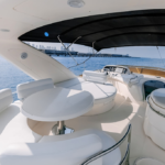 Spacious deck of the 68 ft yacht, ideal for socializing and enjoying Dubai's scenic views on a private yacht excursion