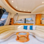 Luxurious interior of the 68 ft yacht, showcasing comfort and style for Dubai yacht excursions