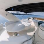 Spacious deck of the 68 ft yacht, ideal for socializing and enjoying Dubai's scenic views on a private yacht excursion