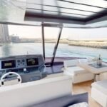 78 ft Ultra Luxury Yacht 15 Guest 2 Captain's helm on the 78 ft yacht, a key feature in our luxury yacht rental services Dubai, ensuring a safe and enjoyable journey