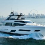 78 ft Ultra Luxury Yacht 15 Guest 9 The yacht elegantly sailing in Dubai's waters, capturing the essence of a high-end Dubai daily yacht rental experience