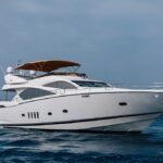 General view of the 82 ft yacht, showcasing its luxury, available at an attractive Dubai daily yacht rental cost