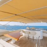 Relaxation area on the 82 ft yacht, ideal for a luxurious daily luxury yacht Dubai experience